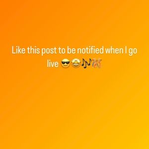 Like this post to be notified when I go live